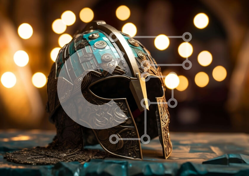 Intra Συλλεκτικό Ξύλινο Παζλ Plywood  4mm - Περίτεχνο Σπαρτιάτικο κράνος στο τραπέζι με φωτάκια Σε Ξύλινο Κουτί - Διαστάσεις: 10x10 cm – 25 κομμάτια