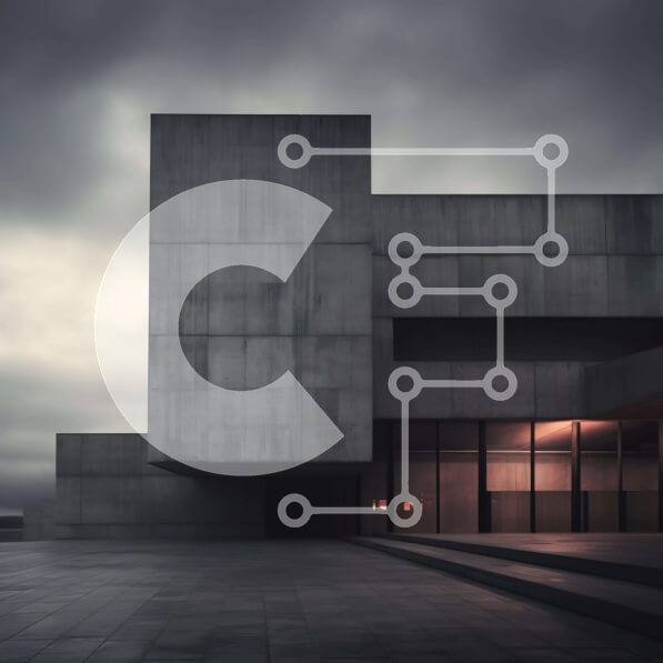 Intra Συλλεκτικό Ξύλινο Παζλ Plywood  4mm - Σύγχρονο κτήριο από σκυρόδεμα με συννεφιασμένο ουρανό Σε Ξύλινο Κουτί - Διαστάσεις Puzzle: 10x10 cm – 25 κομμάτια