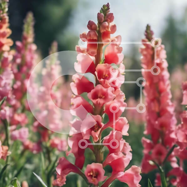 Intra Συλλεκτικό Ξύλινο Παζλ Plywood  4mm - Μεγάλη ομάδα ροζ λουλουδιών σε ένα χωράφι Σε Ξύλινο Κουτί - Διαστάσεις: 10x10 cm – 25 κομμάτια