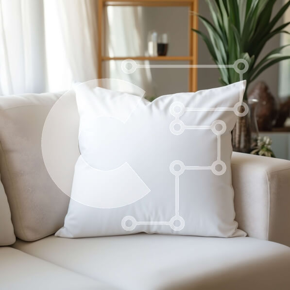 Intra Συλλεκτικό Ξύλινο Παζλ Plywood  4mm - Λευκός καναπές στο σαλόνι με φυτό σε γλάστρα και χαλί Σε Ξύλινο Κουτί - Διαστάσεις Puzzle: 10x10 cm – 25 κομμάτια