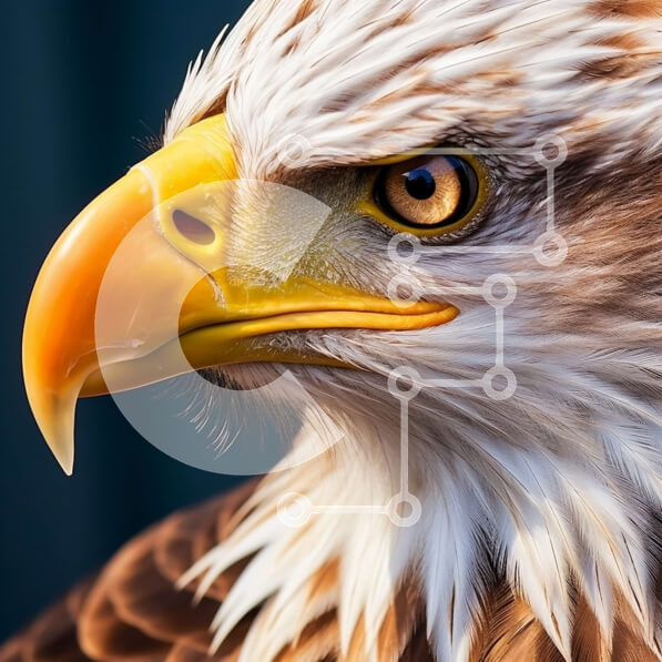 Intra Συλλεκτικό Ξύλινο Παζλ Plywood  4mm - Εκπληκτική φωτογραφία από κοντινό πλάνο του κεφαλιού ενός αετού Σε Ξύλινο Κουτί - Διαστάσεις: 10x10 cm – 25 κομμάτια