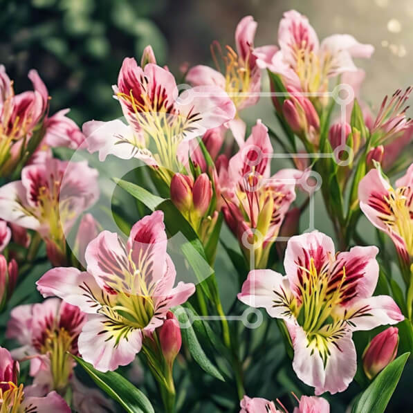 Intra Συλλεκτικό Ξύλινο Παζλ Plywood  4mm - Ανθισμένα ροζ λουλούδια σε έναν κήπο Σε Ξύλινο Κουτί - Διαστάσεις: 10x10 cm – 25 κομμάτια