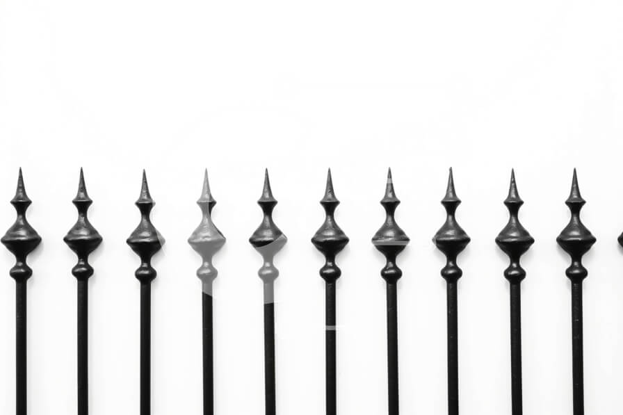 Intra Συλλεκτικό Ξύλινο Παζλ Plywood  4mm - Μαύροι μεταλλικοί στύλοι φράχτη με αιχμές - Φωτογραφία Αρχείου Σε Ξύλινο Κουτί - Διαστάσεις Puzzle: 10x10 cm – 25 κομμάτια