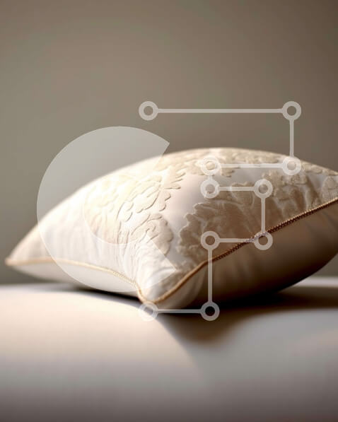 Intra Συλλεκτικό Ξύλινο Παζλ Plywood  4mm - Όμορφο λευκό μαξιλάρι με floral σχέδιο σε ένα κρεβάτι Σε Ξύλινο Κουτί - Διαστάσεις Puzzle: 10x10 cm – 25 κομμάτια