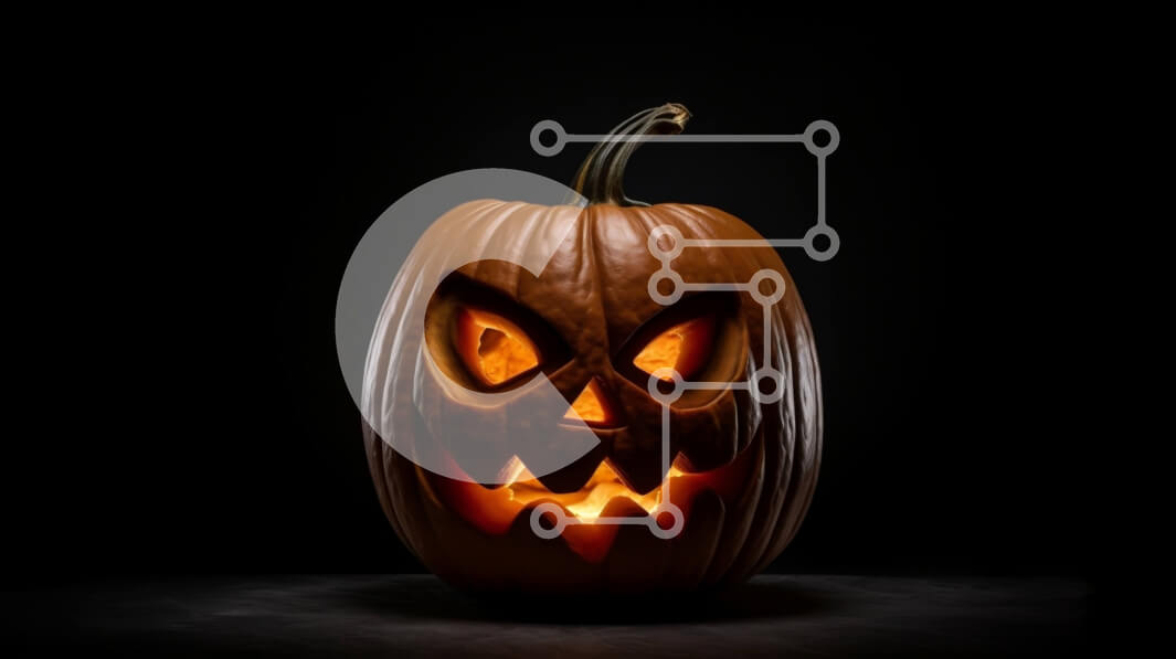 Intra Συλλεκτικό Ξύλινο Παζλ Plywood  4mm - Σκαλιστή κολοκύθα με λαμπερά μάτια για το Halloween Σε Ξύλινο Κουτί - Διαστάσεις Puzzle: 10x10 cm – 25 κομμάτια