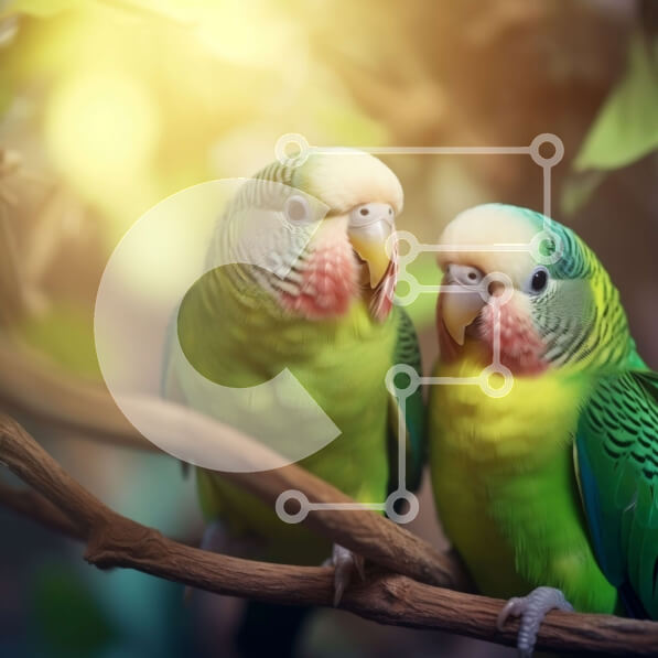 Intra Συλλεκτικό Ξύλινο Παζλ Plywood  4mm - Δύο πολύχρωμοι παπαγάλοι σκαρφαλωμένοι σε ένα κλαδί δέντρου Σε Ξύλινο Κουτί - Διαστάσεις: 10x10 cm – 25 κομμάτια