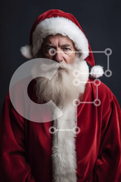 Intra Συλλεκτικό Ξύλινο Παζλ Plywood  4mm - Σοβαρός Άγιος Βασίλης με κόκκινο και άσπρο κοστούμι Σε Ξύλινο Κουτί - Διαστάσεις: 10x10 cm – 25 κομμάτια