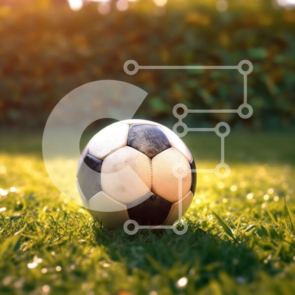 Intra Συλλεκτικό Ξύλινο Παζλ Plywood  4mm - Όμορφη εικόνα μιας μπάλας ποδοσφαίρου σε ένα πράσινο γρασίδι στο ηλιοβασίλεμα Σε Ξύλινο Κουτί - Διαστάσεις Puzzle: 10x10 cm – 25 κομμάτια