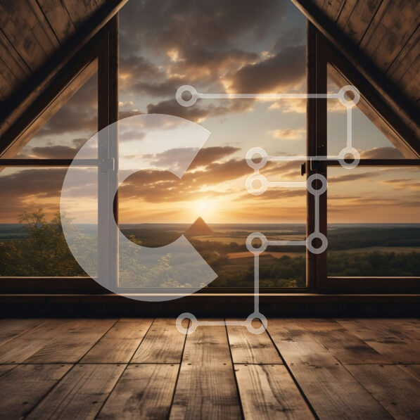 Intra Συλλεκτικό Ξύλινο Παζλ Plywood  4mm - Δωμάτιο με ξύλινους τοίχους και δάπεδο, θέα στο βουνό Σε Ξύλινο Κουτί - Διαστάσεις Puzzle: 10x10 cm – 25 κομμάτια