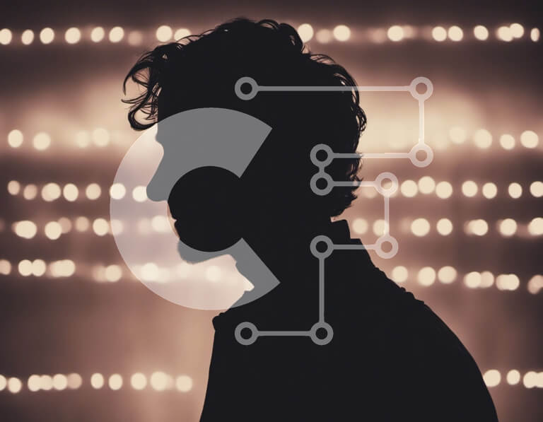 Intra Συλλεκτικό Ξύλινο Παζλ Plywood  4mm - Άνδρας σιλουέτα με σγουρά μαλλιά Σε Ξύλινο Κουτί - Διαστάσεις Puzzle: 10x10 cm – 25 κομμάτια