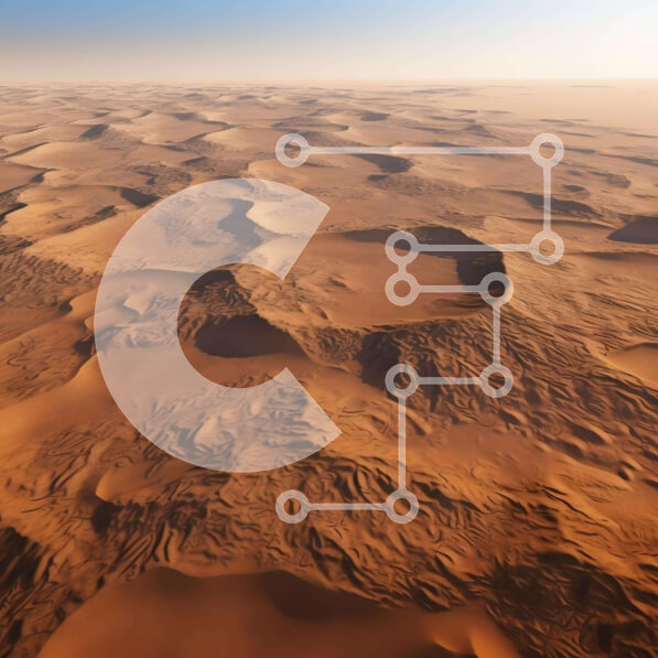 Intra Συλλεκτικό Ξύλινο Παζλ Plywood  4mm - Εναέρια άποψη του τοπίου της ερήμου με τους αμμόλοφους Σε Ξύλινο Κουτί - Διαστάσεις: 10x10 cm – 25 κομμάτια