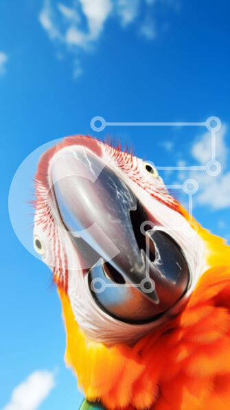 Σετ των 2 Intra Συλλεκτικό Ξύλινο Παζλ Plywood  4mm - Πολύχρωμος παπαγάλος με το ράμφος του ανοιχτό Σε Ξύλινο Κουτί - Διαστάσεις: 10x10 cm – 25 κομμάτια