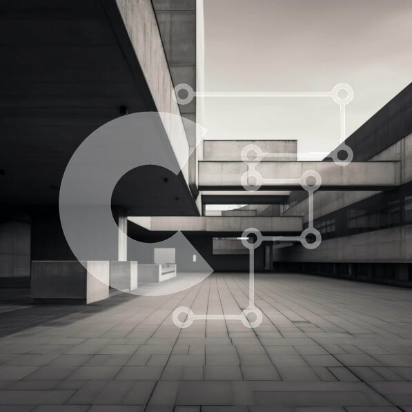 Intra Συλλεκτικό Ξύλινο Παζλ Plywood  4mm - Κενή αυλή ανάμεσα σε δύο κτίρια από σκυρόδεμα σε μαύρο και άσπρο Σε Ξύλινο Κουτί - Διαστάσεις Puzzle: 10x10 cm – 25 κομμάτια