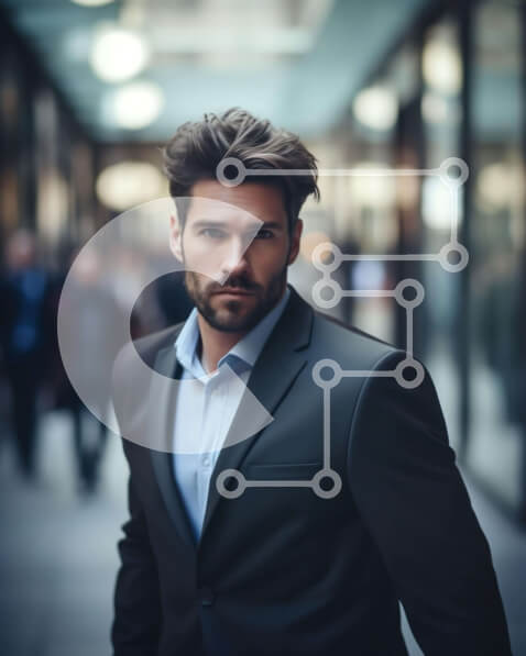 Intra Συλλεκτικό Ξύλινο Παζλ Plywood  4mm - Γενειοφόρος άνδρας στην Urban Street Σε Ξύλινο Κουτί - Διαστάσεις Puzzle: 10x10 cm – 25 κομμάτια