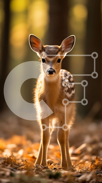 Σετ των 2 Intra Συλλεκτικό Ξύλινο Παζλ Plywood  4mm - Αξιολάτρευτο ελαφάκι στο φθινοπωρινό ξέφωτο Σε Ξύλινο Κουτί - Διαστάσεις: 10x10 cm – 25 κομμάτια