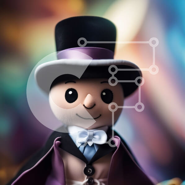 Intra Συλλεκτικό Ξύλινο Παζλ Plywood  4mm - Κομψή κούκλα με καπέλο και σμόκιν Σε Ξύλινο Κουτί - Διαστάσεις: 10x10 cm – 25 κομμάτια