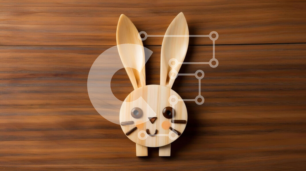 Intra Συλλεκτικό Ξύλινο Παζλ Plywood  4mm - Ξύλινη διακόσμηση λαγουδάκι στο τραπέζι Σε Ξύλινο Κουτί - Διαστάσεις: 10x10 cm – 25 κομμάτια