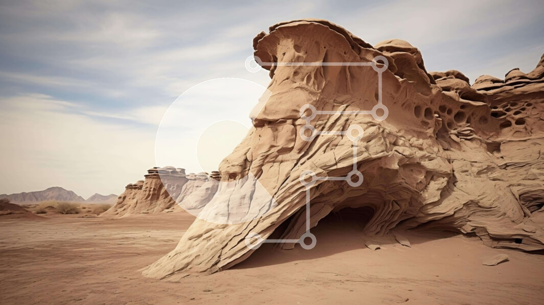 Intra Συλλεκτικό Ξύλινο Παζλ Plywood  4mm - Τοπίο της ερήμου με βραχώδεις σχηματισμούς και άγρια ​​ζωή Σε Ξύλινο Κουτί - Διαστάσεις: 10x10 cm – 25 κομμάτια