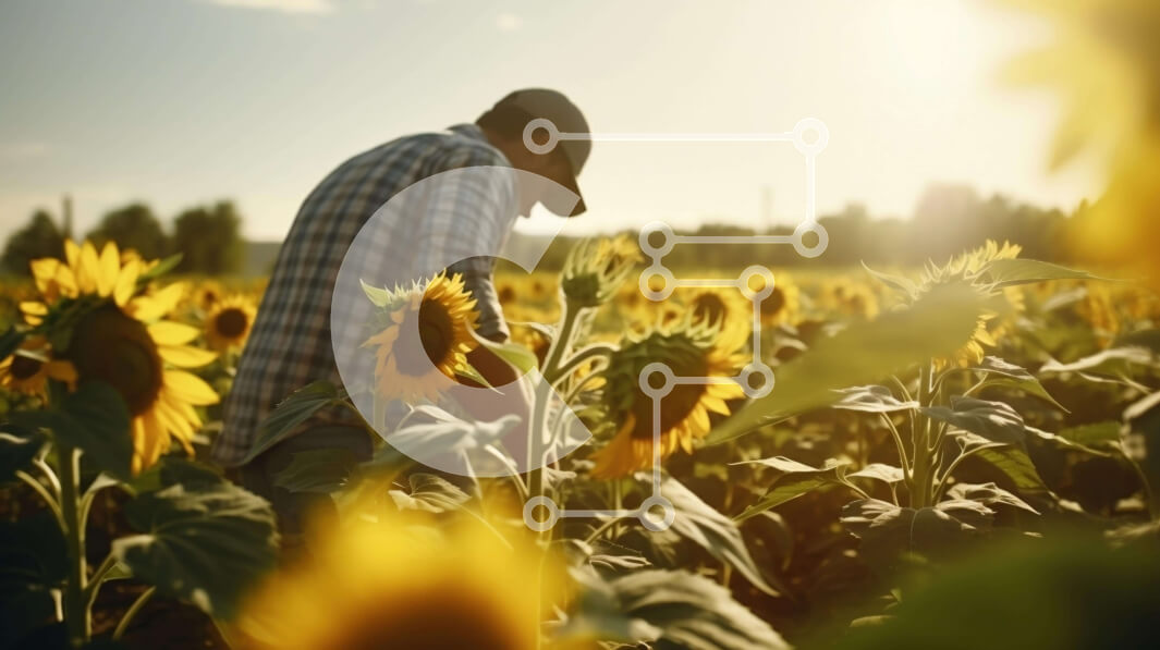 Intra Συλλεκτικό Ξύλινο Παζλ Plywood  4mm - Άτομο που εργάζεται στον τομέα ηλίανθων Σε Ξύλινο Κουτί - Διαστάσεις: 10x10 cm – 25 κομμάτια