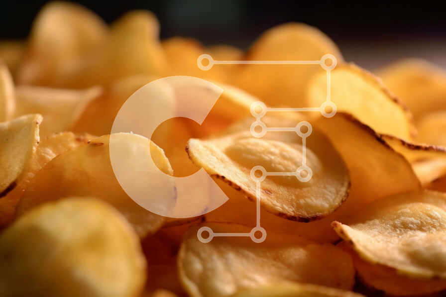 Σετ των 2 Intra Συλλεκτικό Ξύλινο Παζλ Plywood  4mm - Σωρός πατατάκια - Τραγανό και νόστιμο σνακ Σε Ξύλινο Κουτί - Διαστάσεις: 10x10 cm – 25 κομμάτια