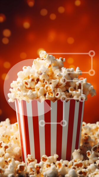 Intra Συλλεκτικό Ξύλινο Παζλ Plywood  4mm - Κόκκινο και άσπρο κουβά για ποπ κορν γεμάτο με πυρήνες Σε Ξύλινο Κουτί - Διαστάσεις: 10x10 cm – 25 κομμάτια