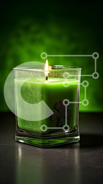 Intra Συλλεκτικό Ξύλινο Παζλ Plywood  4mm - Πράσινο κερί τριφύλλι με μοναδικό σχέδιο Σε Ξύλινο Κουτί - Διαστάσεις Puzzle: 10x10 cm – 25 κομμάτια