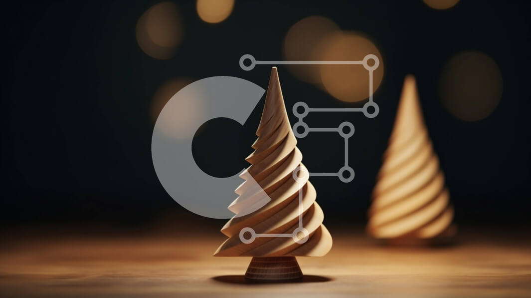 Intra Συλλεκτικό Ξύλινο Παζλ Plywood  4mm - Δύο ξύλινα χριστουγεννιάτικα δέντρα σε σκούρο φόντο Σε Ξύλινο Κουτί - Διαστάσεις: 10x10 cm – 25 κομμάτια