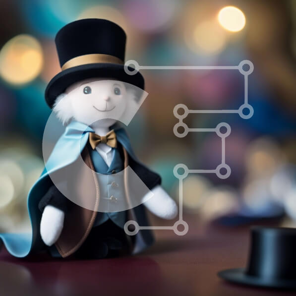 Intra Συλλεκτικό Ξύλινο Παζλ Plywood  4mm - Αξιολάτρευτη εικόνα ενός γεμισμένου ζώου με καπέλο και κάπα Σε Ξύλινο Κουτί - Διαστάσεις Puzzle: 10x10 cm – 25 κομμάτια