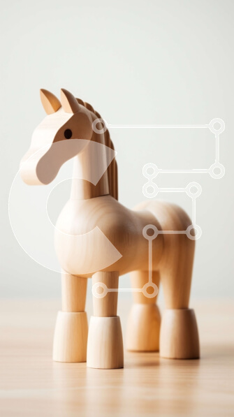 Intra Συλλεκτικό Ξύλινο Παζλ Plywood  4mm - Όμορφη εικόνα του ξύλινου παιχνιδιού αλόγων σε ένα τραπέζι Σε Ξύλινο Κουτί - Διαστάσεις: 10x10 cm – 25 κομμάτια