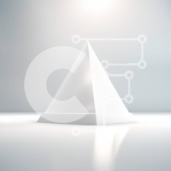 Intra Συλλεκτικό Ξύλινο Παζλ Plywood  4mm - Μινιμαλιστική λευκή πυραμίδα σε ανοιχτό γκρι φόντο Σε Ξύλινο Κουτί - Διαστάσεις Puzzle: 10x10 cm – 25 κομμάτια