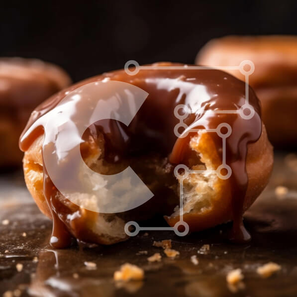 Σετ των 2 Intra Συλλεκτικό Ξύλινο Παζλ Plywood  4mm - Λαχταριστό ντόνατ με γλάσο σοκολάτας με ψεκασμούς Σε Ξύλινο Κουτί - Διαστάσεις: 10x10 cm – 25 κομμάτια