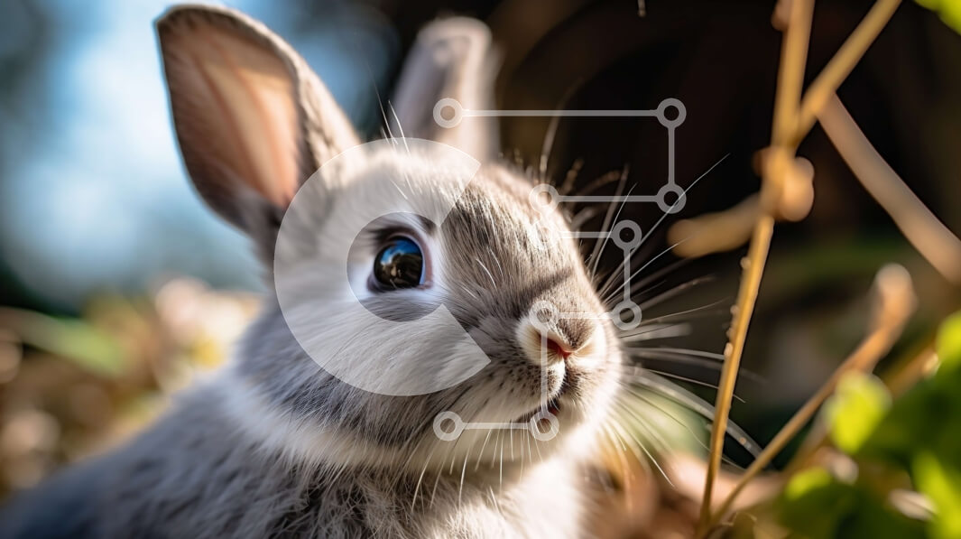 Σετ των 2 Intra Συλλεκτικό Ξύλινο Παζλ Plywood  4mm - Αξιολάτρευτη εικόνα ενός γκρίζου κουνελιού σε ένα φυσικό βιότοπο Σε Ξύλινο Κουτί - Διαστάσεις: 10x10 cm – 25 κομμάτια