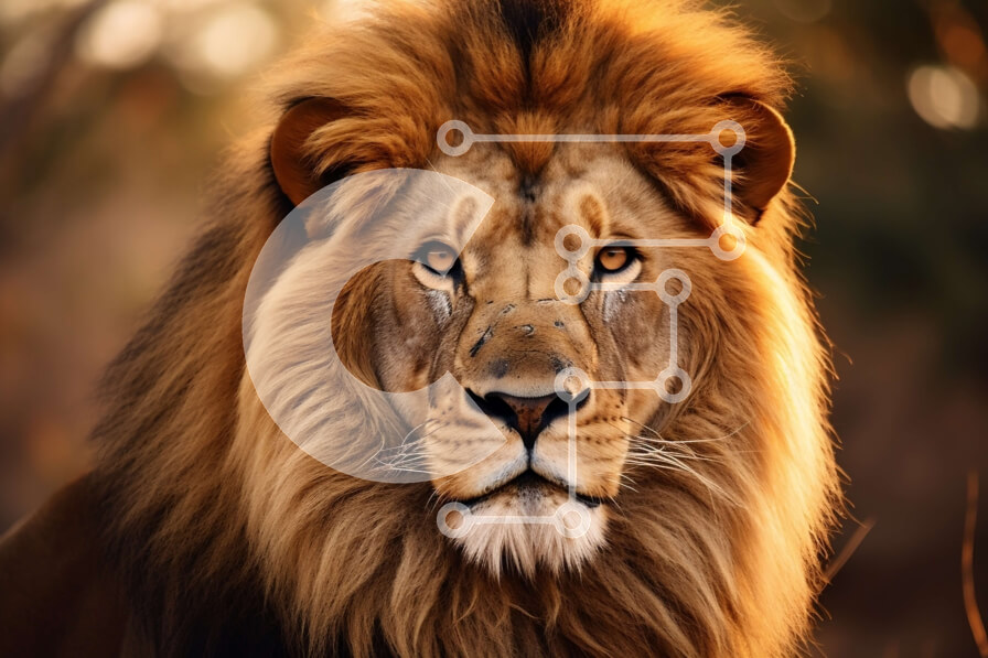 Σετ των 2 Intra Συλλεκτικό Ξύλινο Παζλ Plywood  4mm - Όμορφη κοντινή εικόνα ενός λιονταριού με μια άγρια ​​έκφραση Σε Ξύλινο Κουτί - Διαστάσεις: 10x10 cm – 25 κομμάτια