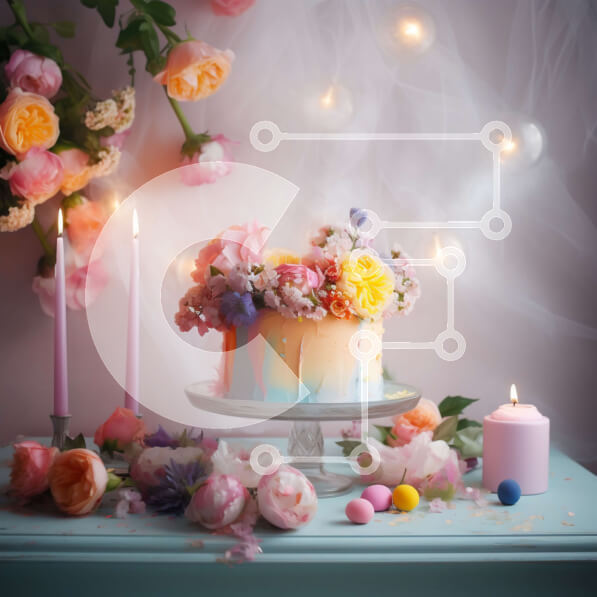 Σετ των 2 Intra Συλλεκτικό Ξύλινο Παζλ Plywood  4mm - Γιορτάζουμε με μια όμορφη τούρτα γενεθλίων λουλουδιών Σε Ξύλινο Κουτί - Διαστάσεις: 10x10 cm – 25 κομμάτια