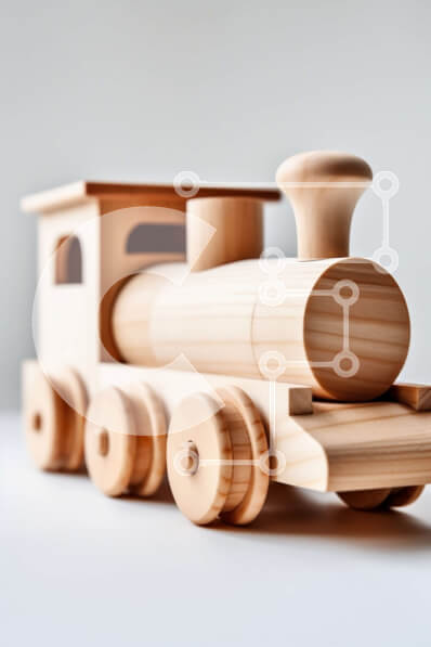 Intra Συλλεκτικό Ξύλινο Παζλ Plywood  4mm - Vintage Ξύλινο Παιχνίδι Τρένο με ατμομηχανή και αυτοκίνητα Σε Ξύλινο Κουτί - Διαστάσεις Puzzle: 10x10 cm – 25 κομμάτια