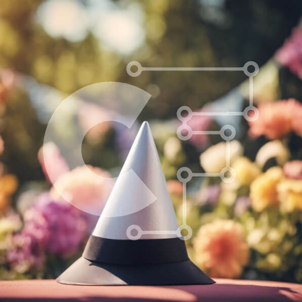 Intra Συλλεκτικό Ξύλινο Παζλ Plywood  4mm - Καπέλο πάρτι σε κόκκινο τραπεζομάντιλο με πολύχρωμα διακοσμητικά Σε Ξύλινο Κουτί - Διαστάσεις Puzzle: 10x10 cm – 25 κομμάτια