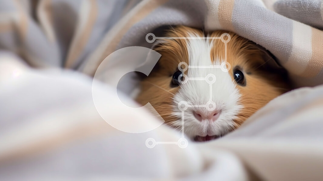 Intra Συλλεκτικό Ξύλινο Παζλ Plywood  4mm - Αξιολάτρευτη εικόνα ενός ινδικού χοιριδίου που κρύβεται κάτω από μια άνετη κουβέρτα Σε Ξύλινο Κουτί - Διαστάσεις: 10x10 cm – 25 κομμάτια