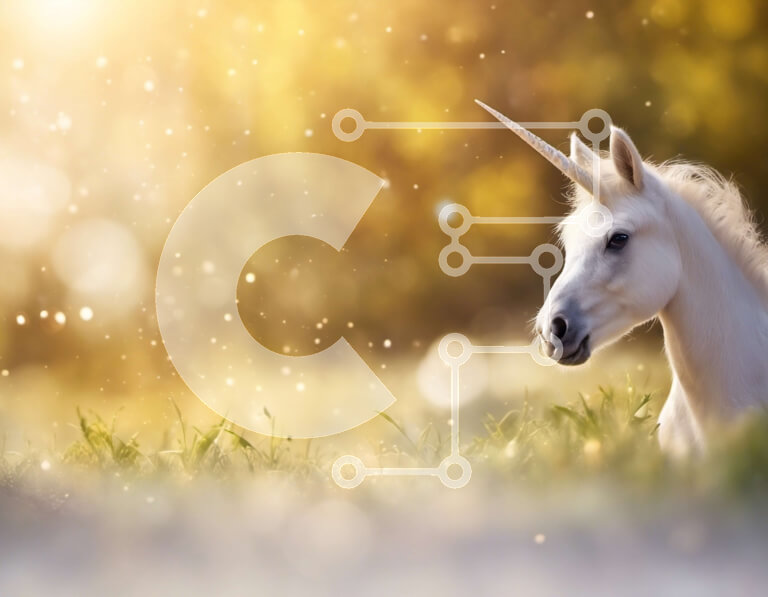 Σετ των 2 Intra Συλλεκτικό Ξύλινο Παζλ Plywood  4mm - Λευκός μονόκερος στο πράσινο πεδίο με το φως του ήλιου Σε Ξύλινο Κουτί - Διαστάσεις: 10x10 cm – 25 κομμάτια