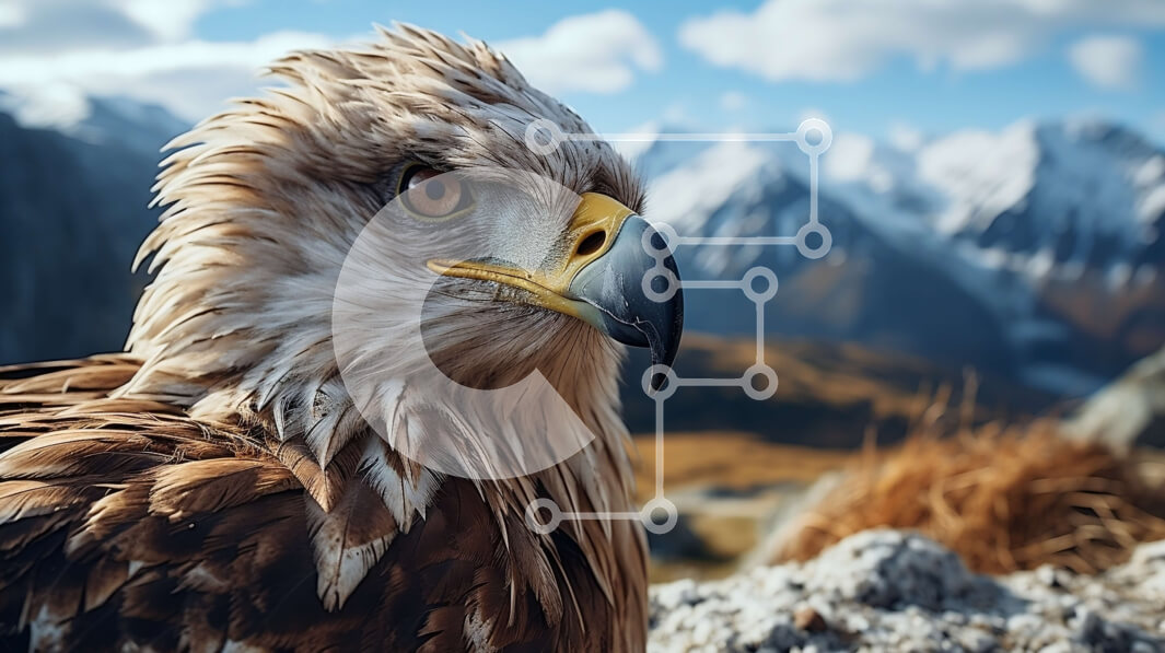 Σετ των 2 Intra Συλλεκτικό Ξύλινο Παζλ Plywood  4mm - Μεγαλοπρεπής αετός σκαρφαλωμένος σε βραχώδη εξοχή Σε Ξύλινο Κουτί - Διαστάσεις: 10x10 cm – 25 κομμάτια