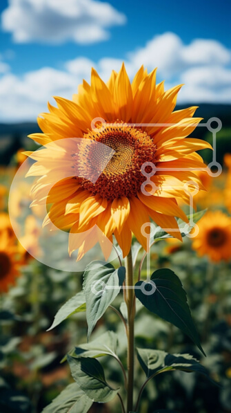 Σετ των 2 Intra Συλλεκτικό Ξύλινο Παζλ Plywood  4mm - Όμορφη εικόνα ενός χωραφιού ηλίανθων σε μια ηλιόλουστη μέρα Σε Ξύλινο Κουτί - Διαστάσεις: 10x10 cm – 25 κομμάτια