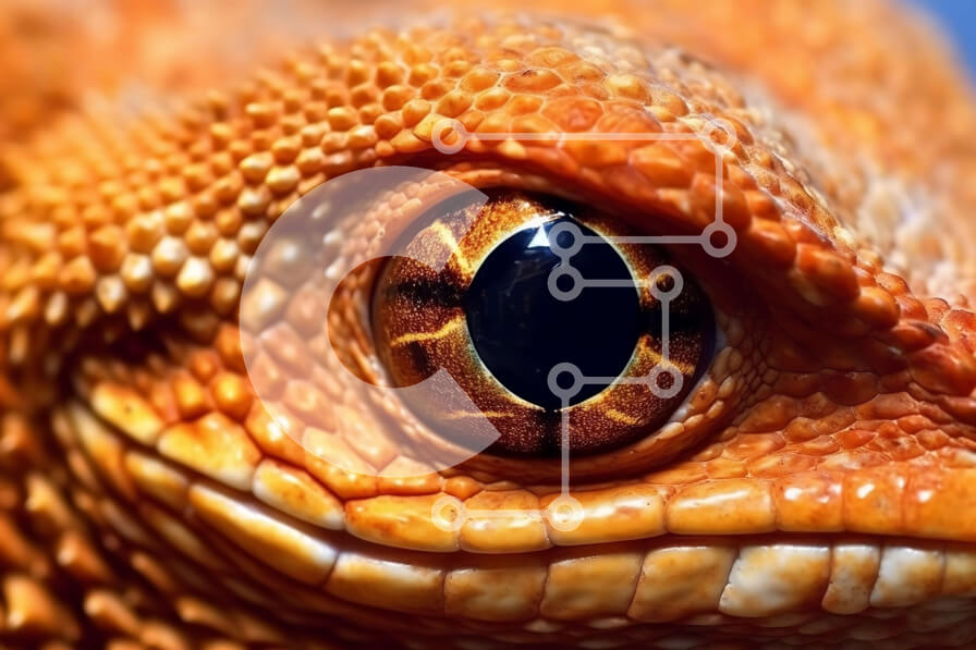 Σετ των 2 Intra Συλλεκτικό Ξύλινο Παζλ Plywood  4mm - Εκπληκτική κινηματογράφηση σε πρώτο πλάνο της πορτοκαλί σαύρας με χάντρες με μακριά ουρά Σε Ξύλινο Κουτί - Διαστάσεις: 10x10 cm – 25 κομμάτια