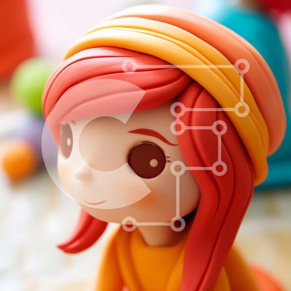 Intra Συλλεκτικό Ξύλινο Παζλ Plywood  4mm - Αξιολάτρευτο παιχνίδι ειδώλιο κοριτσιού με πορτοκαλί μαλλιά Σε Ξύλινο Κουτί - Διαστάσεις: 10x10 cm – 25 κομμάτια