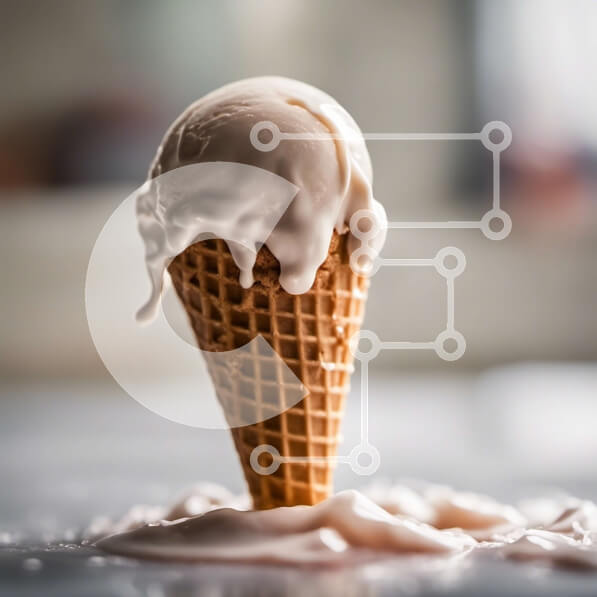 Σετ των 2 Intra Συλλεκτικό Ξύλινο Παζλ Plywood  4mm - Παγωτό βανίλια με σιρόπι σοκολάτας σε χωνάκι βάφλας Σε Ξύλινο Κουτί - Διαστάσεις: 10x10 cm – 25 κομμάτια