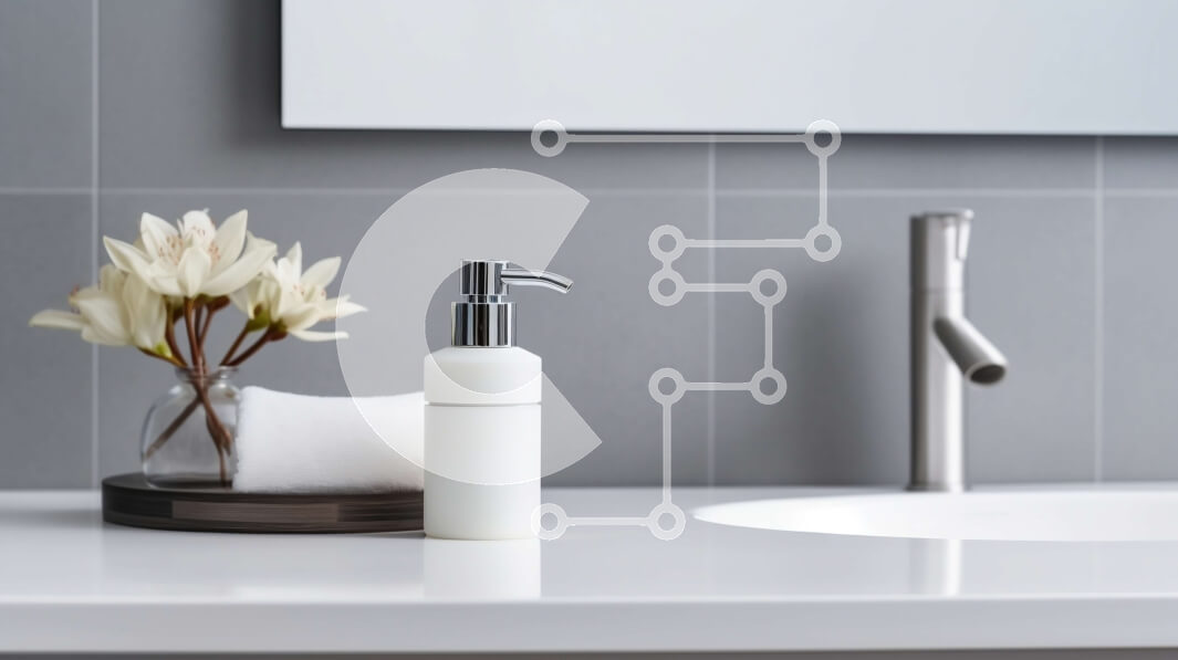 Intra Συλλεκτικό Ξύλινο Παζλ Plywood  4mm - Μοντέρνος νεροχύτης μπάνιου με λευκό πάγκο και βρύση χρωμίου Σε Ξύλινο Κουτί - Διαστάσεις Puzzle: 10x10 cm – 25 κομμάτια