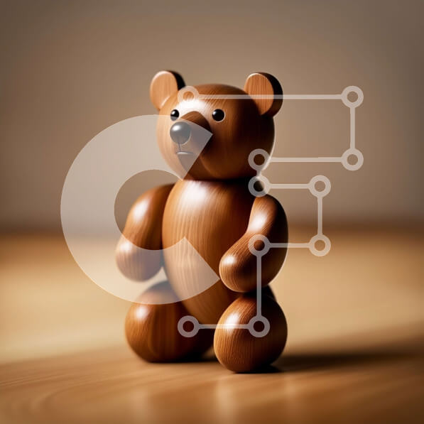 Intra Συλλεκτικό Ξύλινο Παζλ Plywood  4mm - Χαριτωμένο ξύλινο αρκουδάκι σε μια ζεστή ξύλινη επιφάνεια Σε Ξύλινο Κουτί - Διαστάσεις: 10x10 cm – 25 κομμάτια