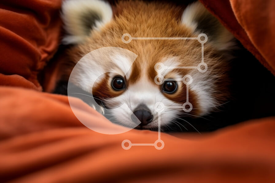 Σετ των 2 Intra Συλλεκτικό Ξύλινο Παζλ Plywood  4mm - Χαριτωμένη εικόνα ενός κόκκινου Panda με μια παιχνιδιάρικη έκφραση Σε Ξύλινο Κουτί - Διαστάσεις: 10x10 cm – 25 κομμάτια