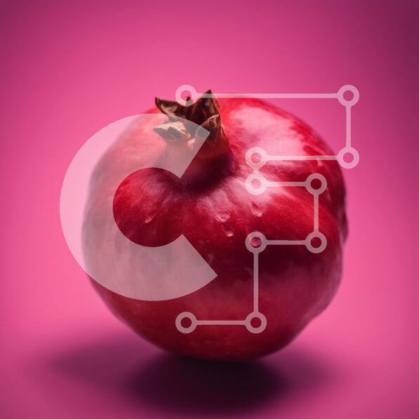 Σετ των 2 Intra Συλλεκτικό Ξύλινο Παζλ Plywood  4mm - Κόκκινο ρόδι σε ροζ φόντο Σε Ξύλινο Κουτί - Διαστάσεις: 10x10 cm – 25 κομμάτια