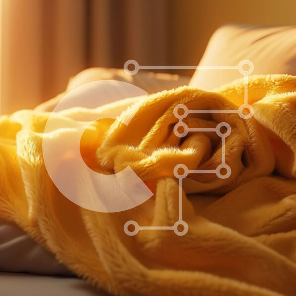 Intra Συλλεκτικό Ξύλινο Παζλ Plywood  4mm - Άνετη κίτρινη κουβέρτα σε ένα ηλιόλουστο κρεβάτι Σε Ξύλινο Κουτί - Διαστάσεις Puzzle: 10x10 cm – 25 κομμάτια