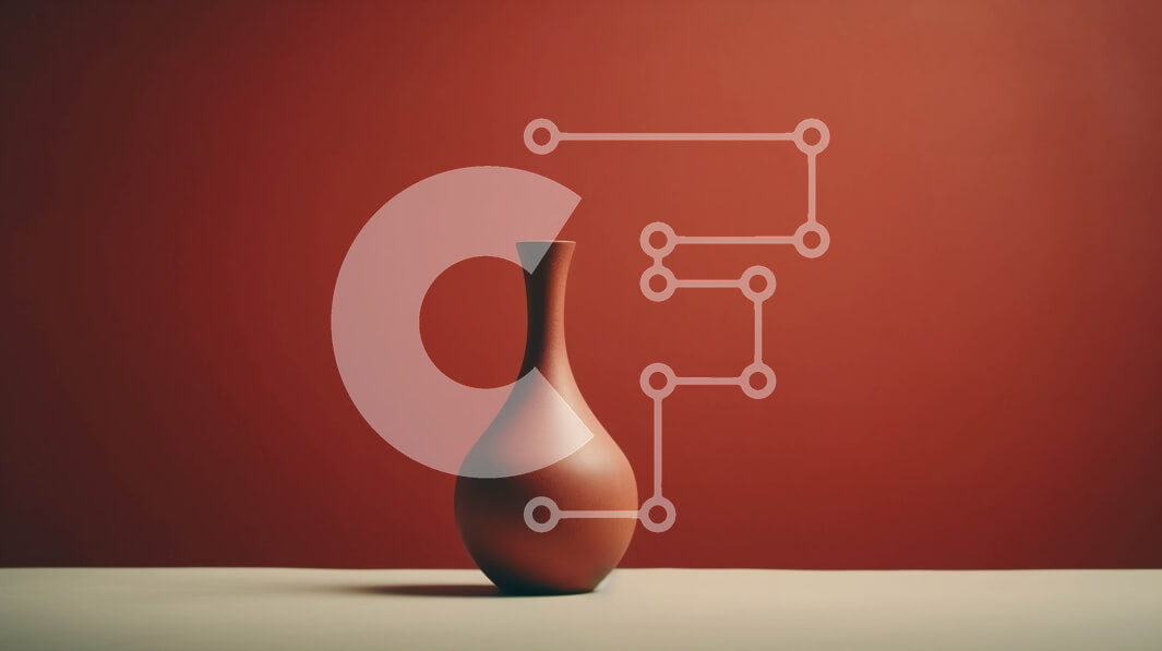 Intra Συλλεκτικό Ξύλινο Παζλ Plywood  4mm - Βάζο σε ένα τραπέζι μπροστά από έναν κόκκινο τοίχο Σε Ξύλινο Κουτί - Διαστάσεις Puzzle: 10x10 cm – 25 κομμάτια