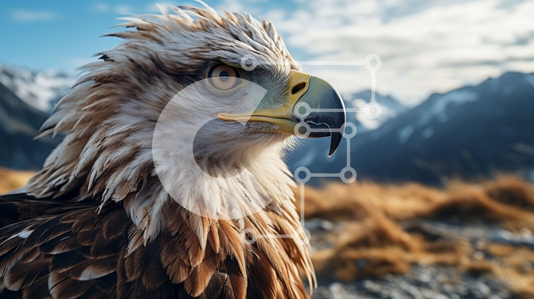 Σετ των 2 Intra Συλλεκτικό Ξύλινο Παζλ Plywood  4mm - Μεγαλοπρεπής αετός με καφέ και λευκά φτερά Σε Ξύλινο Κουτί - Διαστάσεις: 10x10 cm – 25 κομμάτια